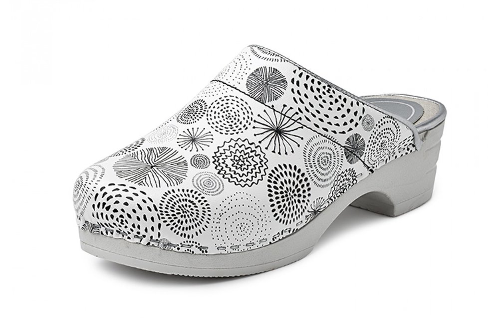 Bighorn - 5030 clog buigzame zool wit/cirkels