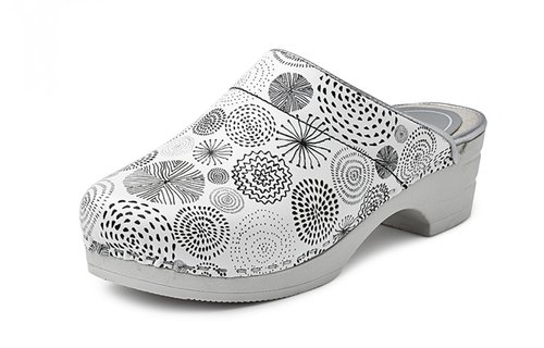 Bighorn - 5030 clog buigzame zool wit/cirkels