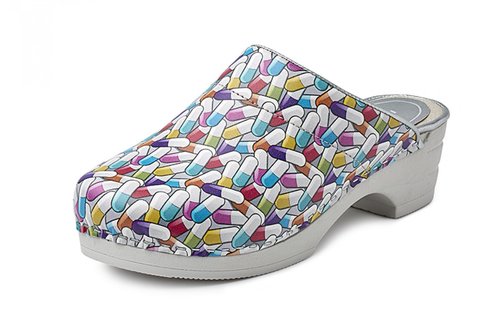 Bighorn - 5030 clog buigzame zool wit/pilletjes