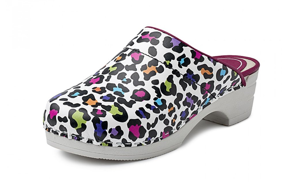 Bighorn - 5030 clog buigzame zool wit/panterprint