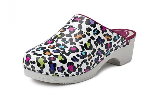Bighorn - 5030 clog buigzame zool wit/panterprint