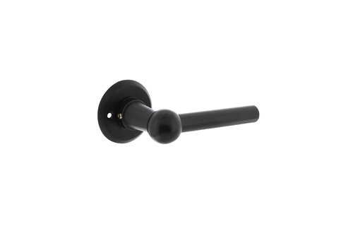 Deurkruk L/L Bol met ronde rozet ø50x5 mm mat zwart