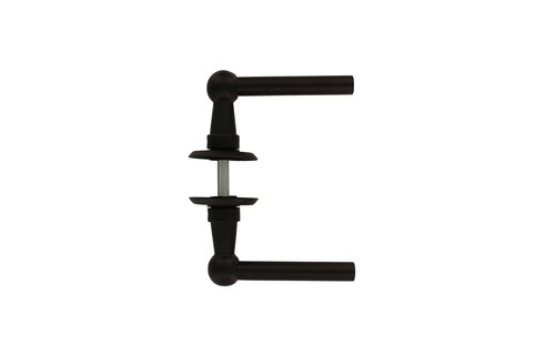 Deurkruk L/L Bol met ronde rozet ø50x5 mm mat zwart