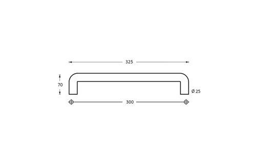 Deurgreep U-vorm per stuk 325x70x25 mm mat zwart