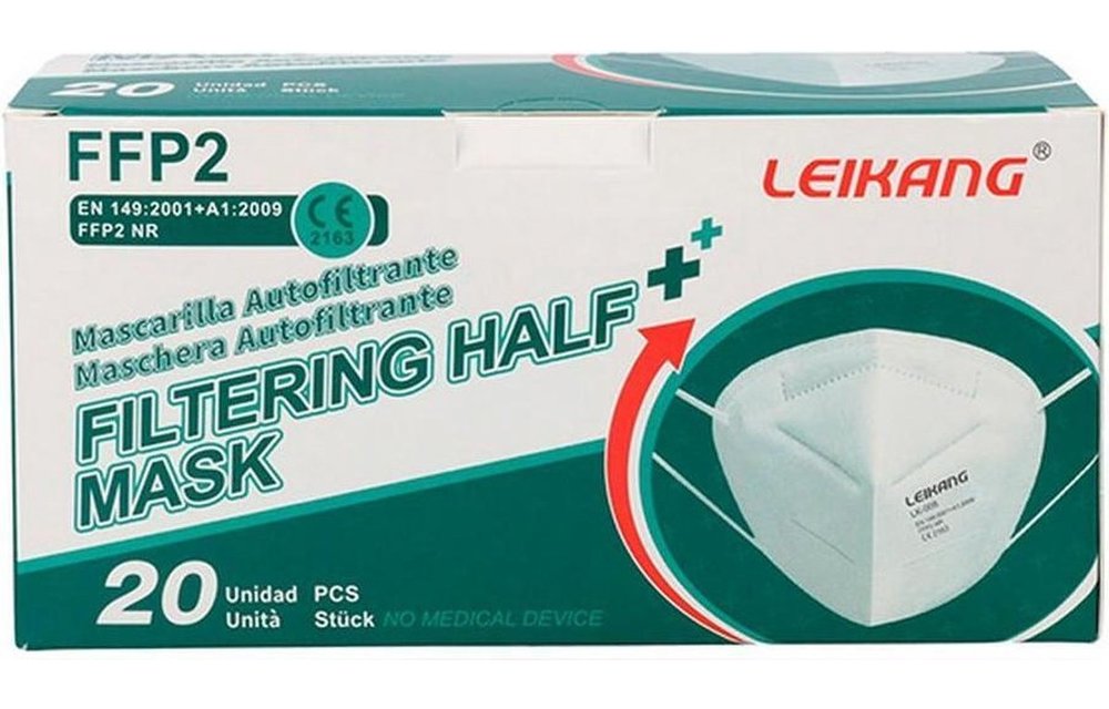 Mondmasker FFP2 - 20 stuks - wit