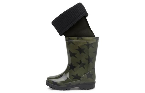 Gevavi Boots - Star gevoerd kinderlaarsje pvc groen