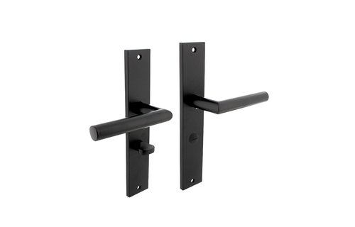 Deurkruk Bastian op schild 245x45 mm WC63/8 mm mat zwart