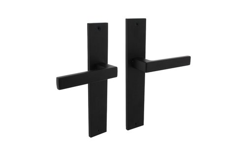 Deurkruk Hera op schild 245x45 mm blind mat zwart