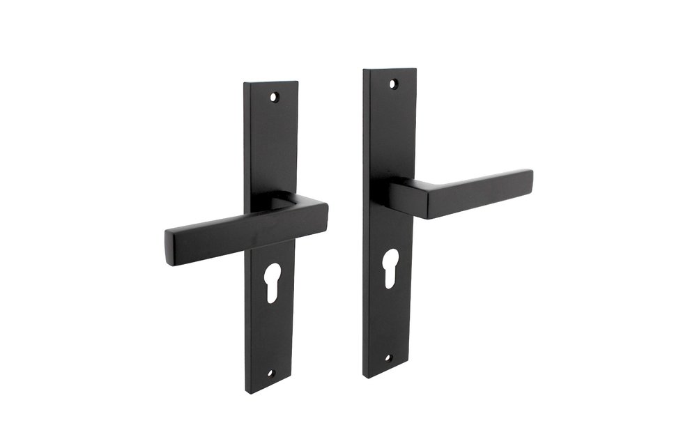 Deurkruk Hera op schild 245x45 mm profielcilindergat 55 mm mat zwart