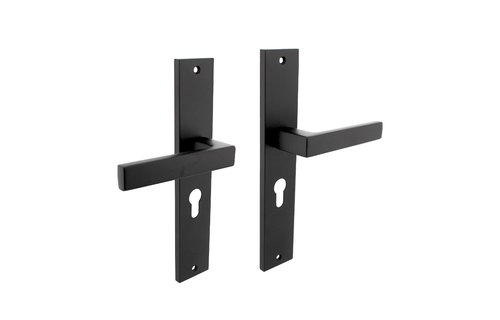 Deurkruk Hera op schild 245x45 mm profielcilindergat 55 mm mat zwart