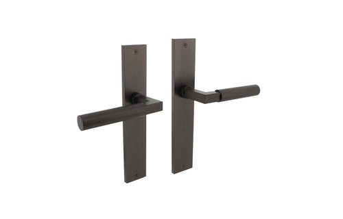 Deurkruk Bau-Stil op schild 245x45 mm blind antracietgrijs
