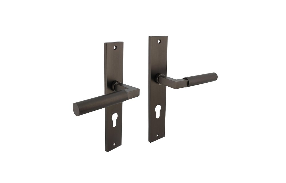 Deurkruk Bau-Stil op schild 245x45 mm profielcilindergat 72 mm antracietgrijs
