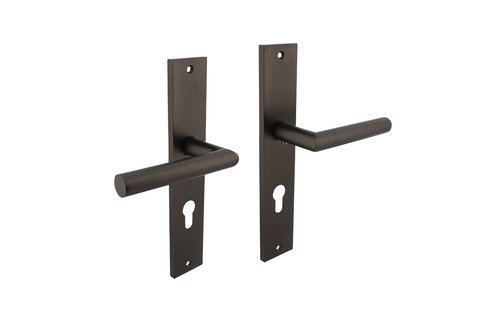 Intersteel - Deurkruk Bastian op schild 245x45 mm profielcilindergat 72 mm antracietgrijs