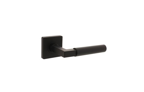 Deurkruk Bau-Stil op vierkante rozet 55x55x10 mm mat zwart