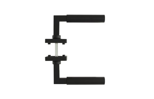 Deurkruk Bau-Stil op vierkante rozet 55x55x10 mm mat zwart