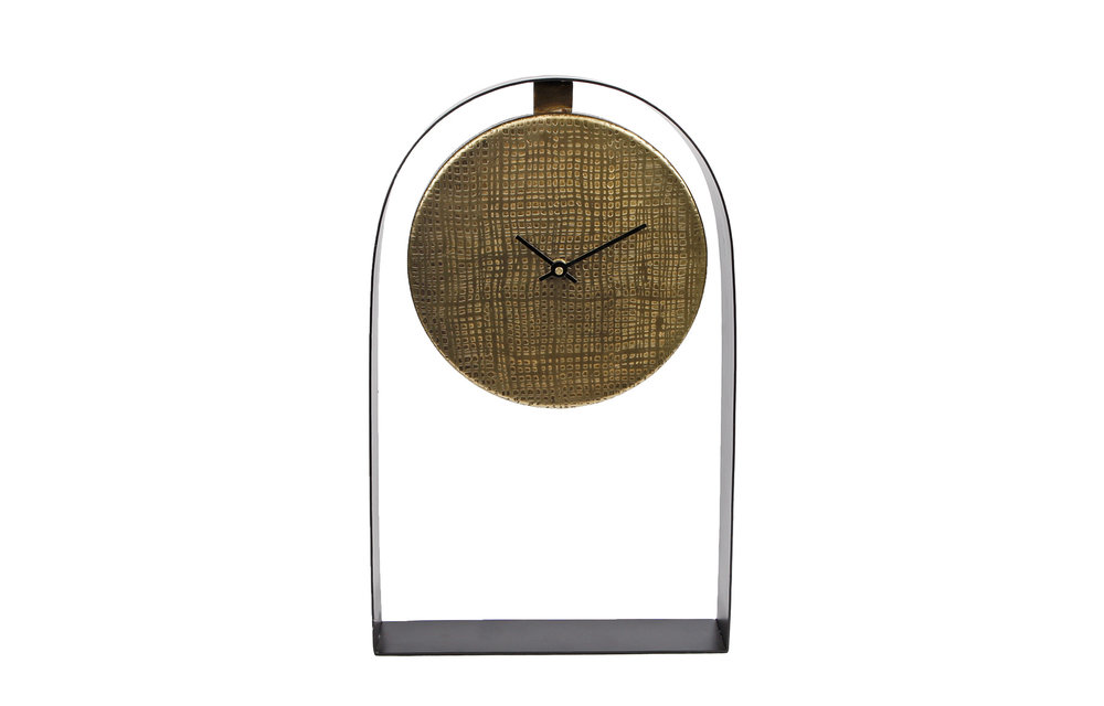 Gifts Amsterdam - Klok Oslo zwart/goud aluminium/metaal 40x26cm
