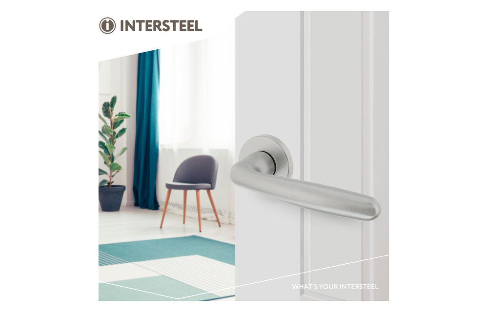 Intersteel - Deurkruk Sigaar met ronde rozet doorsnede 50x7 mm aluminium