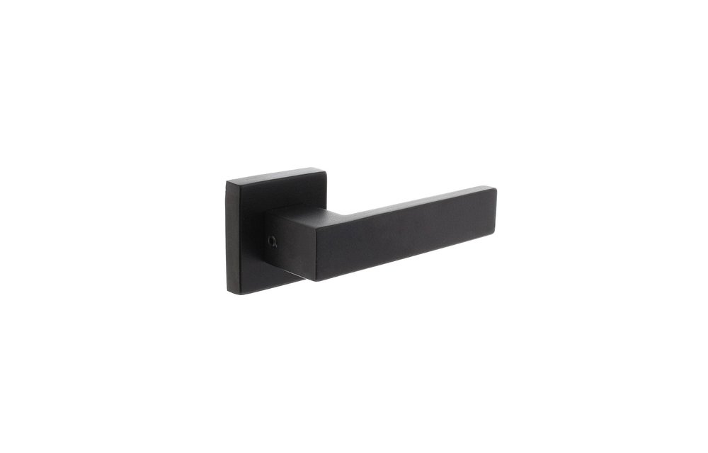 Intersteel - Deurkruk Amsterdam op vierkante massieve rozet 53x53x10 mm rvs zwart achterdeurbeslag