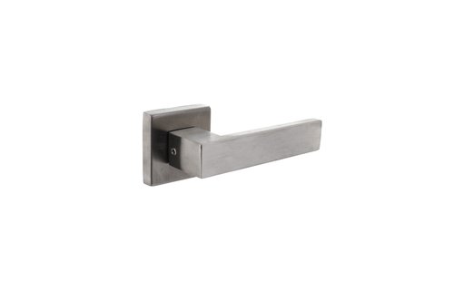 Intersteel - Deurkruk Amsterdam op vierkante massieve rozet 53x53x10 mm rvs geborsteld achterdeurbeslag