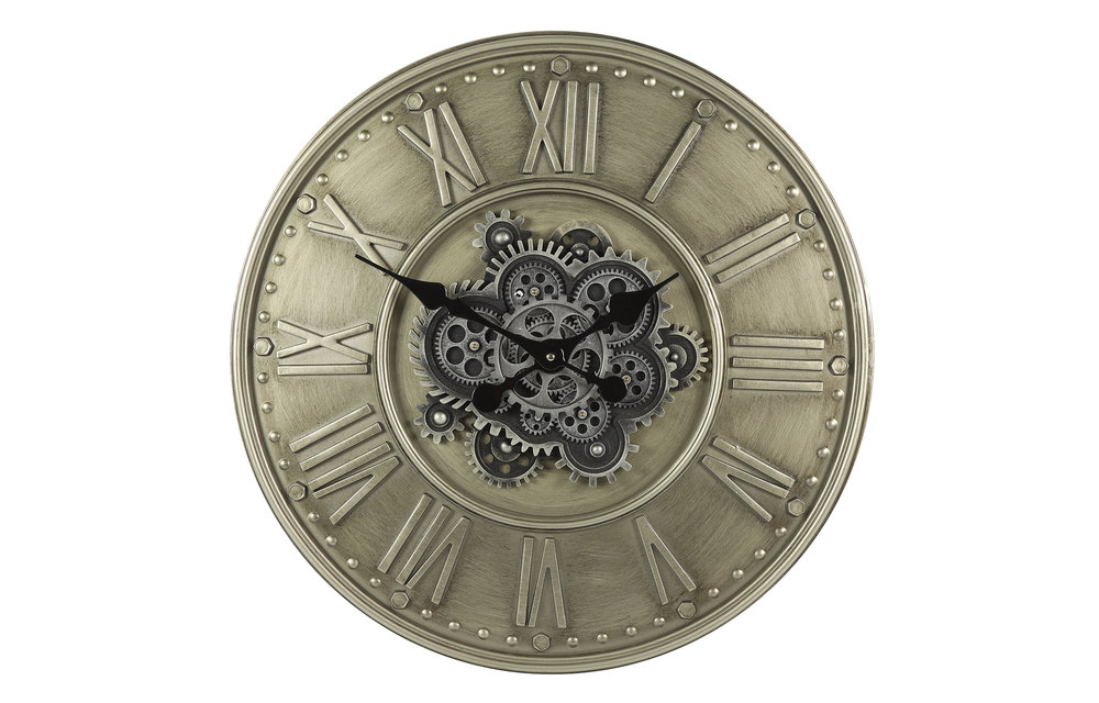 Countryfield - Grote wandklok rond Abington S messing - 62cm