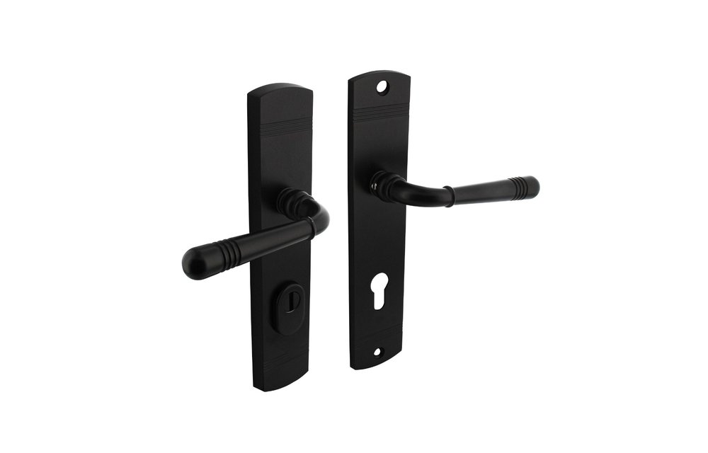 Intersteel - Achterdeurbeslag Emily kruk/kruk profielcilindergat 72 mm met kerntrekbeveiliging zwart