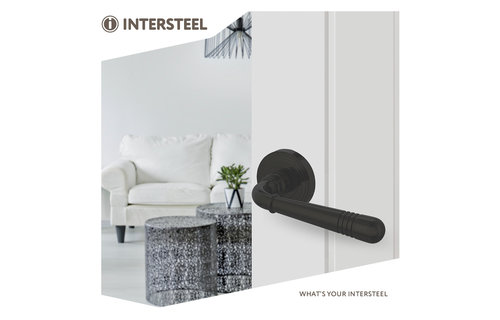 Intersteel - Deurkruk Emily op rozet doorsnede 54x9 mm met nokken mat zwart