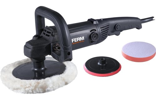 Ferm - Poetsmachine – 1400W – Ø180MM – 4m rubberen kabel – Incl. 2 polijstschijven