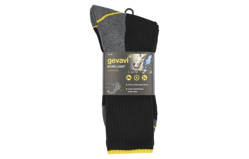 Gevavi Workwear - GW54 Work Light sok 3 paar/bundel grijs