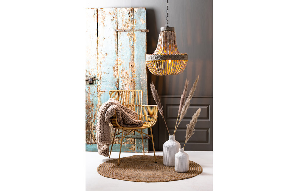 Light & Living - Hanglamp kralen Luna - oud wit diameter 51 - Outlet