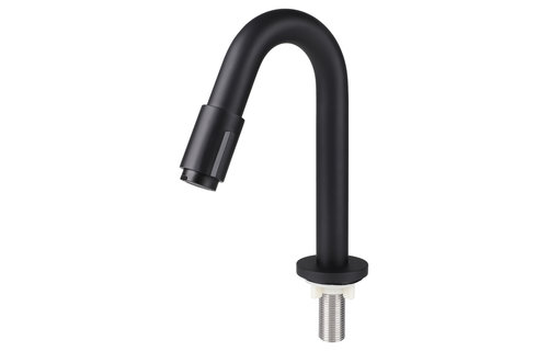 Differenz - Koudwaterkraan gebogen - mat zwart - 19cm