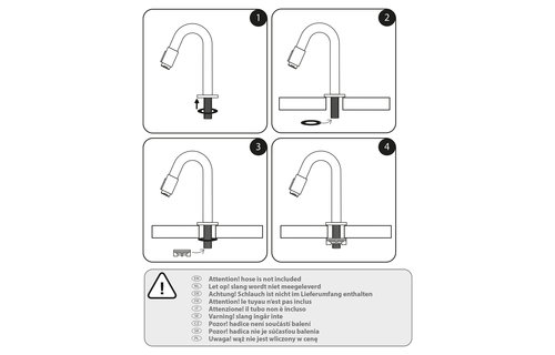 Differenz - Koudwaterkraan gebogen - mat zwart - 19cm