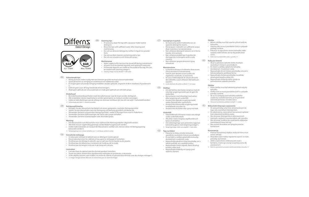 Differenz - Koudwaterkraan gebogen - mat zwart - 19cm