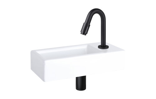 Differenz - Koudwaterkraan gebogen - mat zwart - 19cm