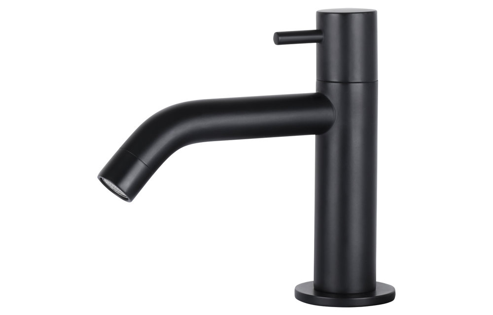 Differenz - Koudwaterkraan gebogen - mat zwart - 14cm