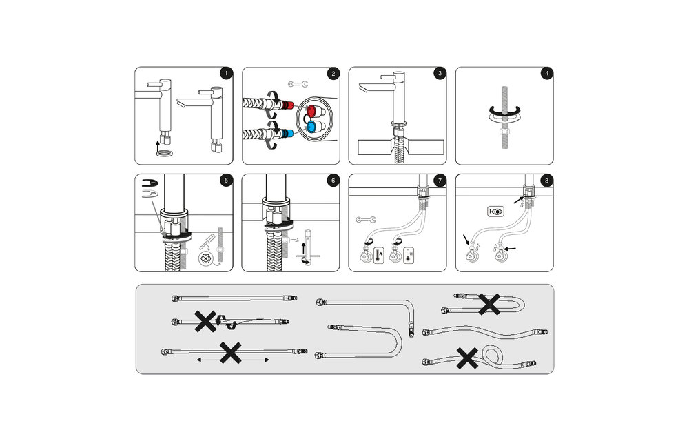 Differenz - Kraan koud/warm recht mat zwart - 14cm