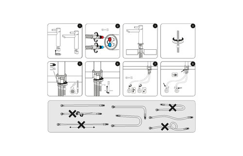 Differenz - Kraan koud/warm recht mat zwart - 14cm