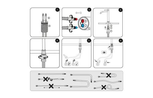 Differenz - Hoge gebogen kraan koud/warm - mat zwart - 30cm