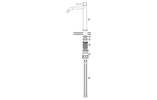 Differenz - Hoge gebogen kraan koud/warm - mat zwart - 30cm