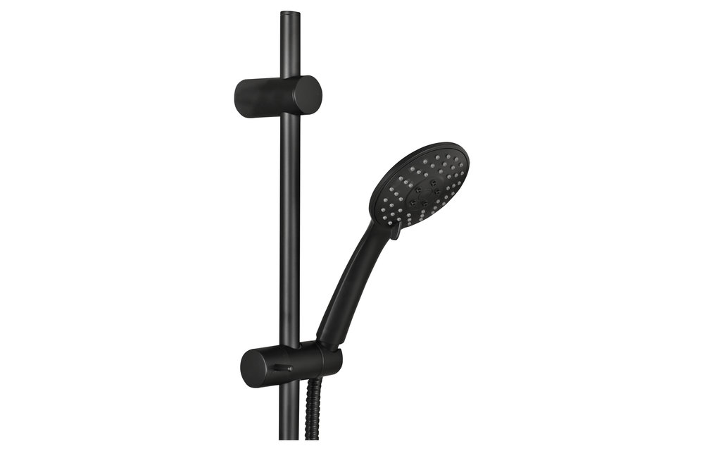 Differenz - Doucheset 3-standen mat zwart - deluxe - 10cm