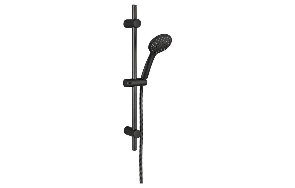 Differenz - Doucheset 3-standen mat zwart - deluxe - 10cm