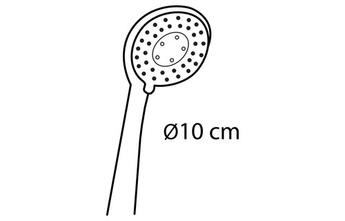 Differenz - Doucheset 3-standen mat zwart - deluxe - 10cm