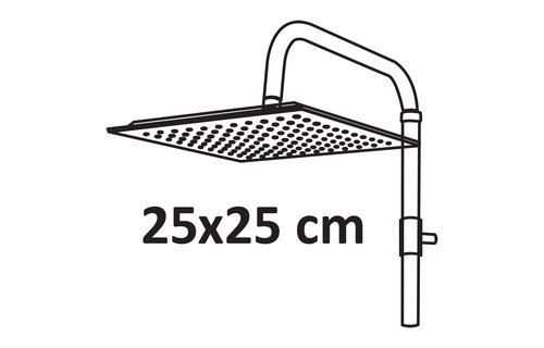 Differenz - Doucheset thermoline vierkant mat zwart - 25cm