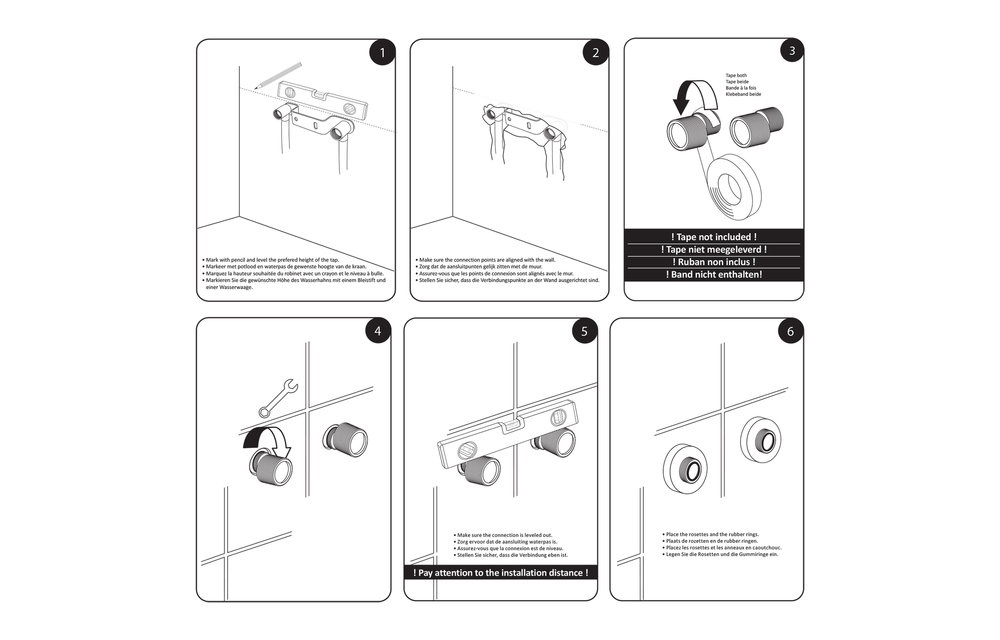 Differenz - Doucheset thermoline vierkant mat zwart - 25cm