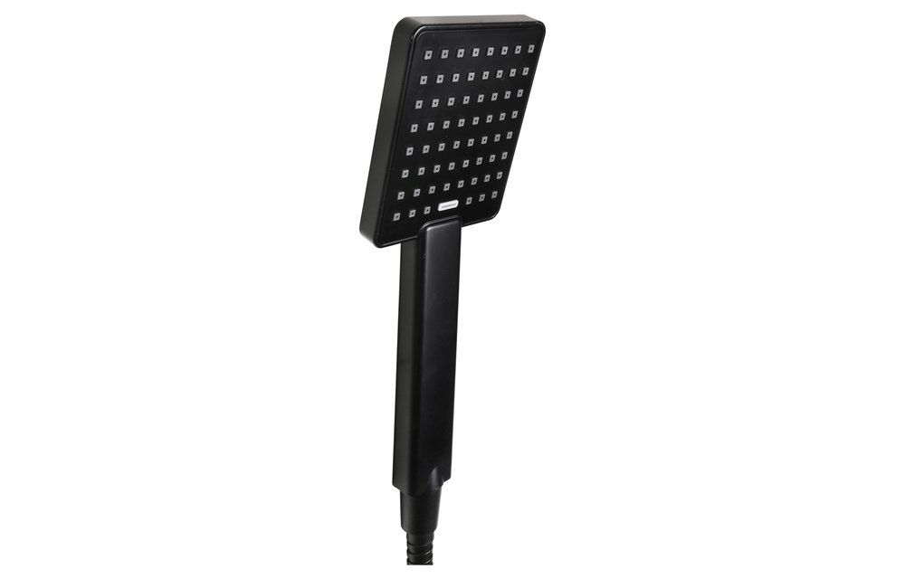 Differenz - Doucheset thermoline vierkant mat zwart - 25cm