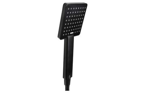 Differenz - Doucheset thermoline vierkant mat zwart - 25cm
