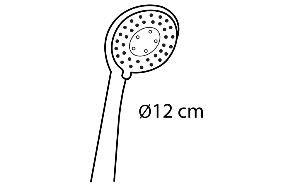 Differenz - Handdouche 3 standen mat zwart - 12cm