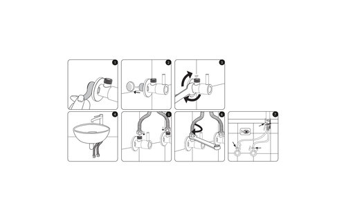 Differenz - Hoekstopkraan - 1/2 x 3/8 - mat zwart