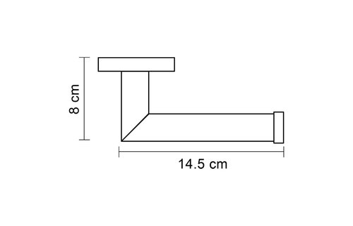 Differenz - Toiletrolhouder 14,5 x 8cm zwart