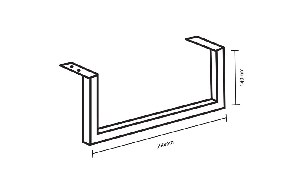 Differenz - Handdoekdrager 50 x 14cm - zwart