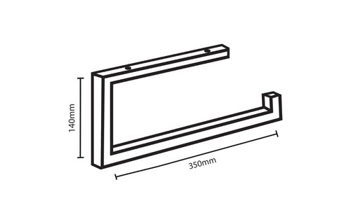 Differenz - Handdoekdrager 35 x 14cm - zwart
